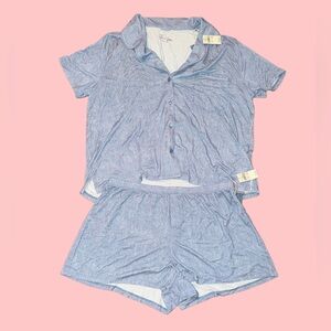 NWT American Eagle Outfitters Light Blue Pajama TOP ONLY